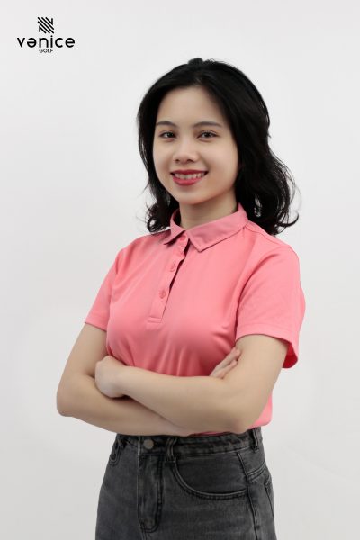 Áo Thun Golf Nữ Hồng Mastel Vải Nike Cao Cấp Vanice Golf AVN2518