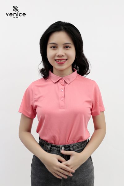 Áo Thun Golf Nữ Hồng Mastel Vải Nike Cao Cấp Vanice Golf AVN2518