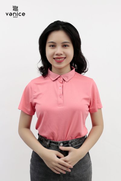Áo Thun Golf Nữ Hồng Mastel Vải Nike Cao Cấp Vanice Golf AVN2518