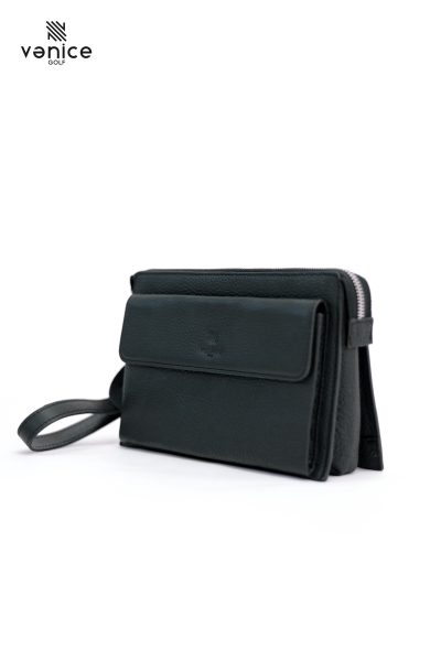 Túi Golf Bóp Cầm Tay Black Da Bò Ý Có Khóa Số Bảo Mật TVM1318