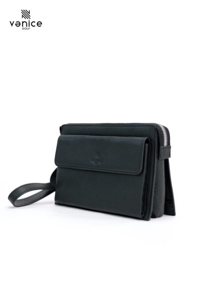 Túi Golf Bóp Cầm Tay Black Da Bò Ý Có Khóa Số Bảo Mật TVM1318