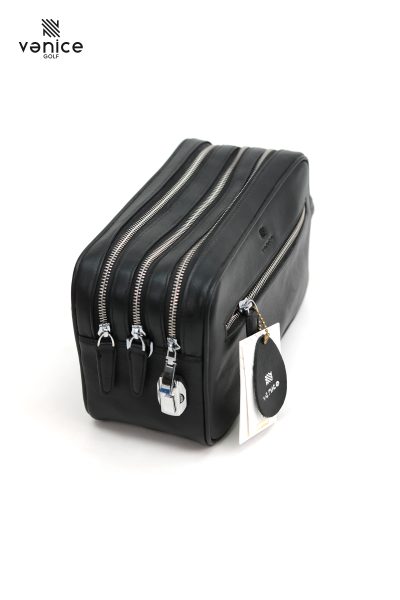 Túi Golf Cầm Tay Cluth 5 Ngăn Đen Da Bò Nhập Khẩu Vanice Golf TDN1218