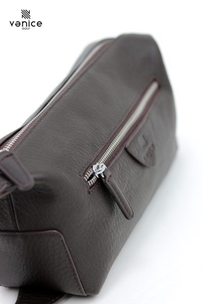 Túi Golf Cầm Tay Cluthbag 2 Ngăn Màu Nâu Da Bò Nhập Khẩu Vanice Golf TDN1718