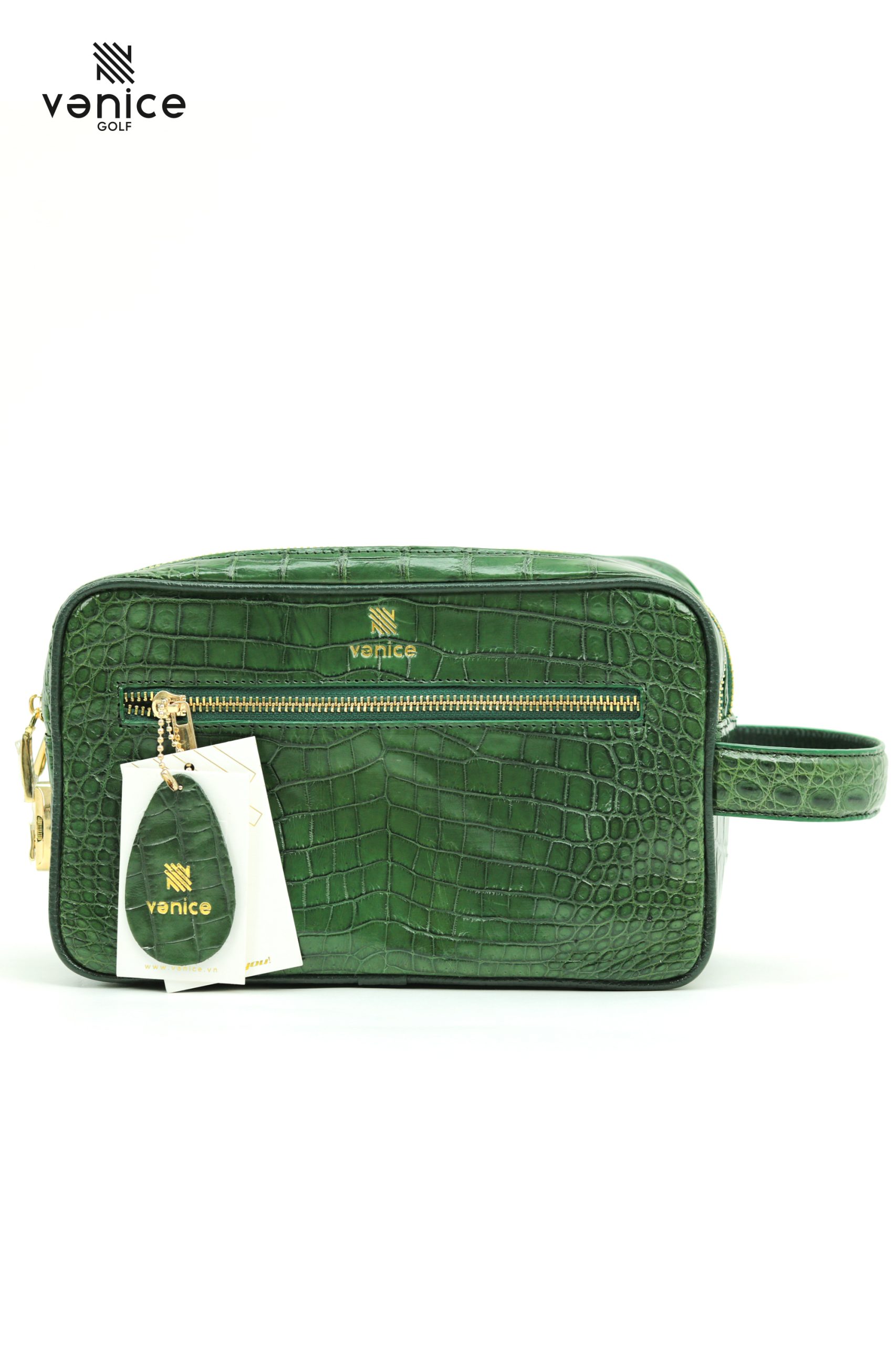 Túi Golf Cầm Tay Cluthbag 5 Ngăn Green Da Cá Sấu Nhập Khẩu Vanice Golf TDN1918