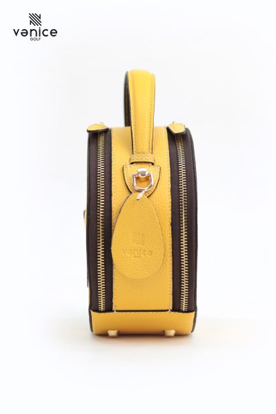 Túi Golf Valux Tròn Màu Vàng Gold Da Bò Nhập Khẩu Vanice Golf TVN1018