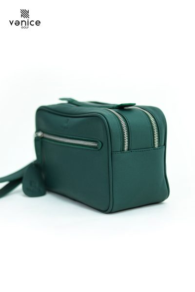 Túi Golf Cầm Tay Cluth Khoá Số Bảo Mật Da Bò Ý Màu Green Mallard TVM2018