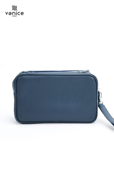 Túi Golf Cầm Tay Cluth Khoá Số Bảo Mật Da Bò Ý Màu Xanh Lông Công TVM1918