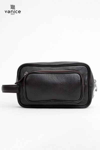 Túi Golf Cầm Tay Cluthbag 5 Ngăn Màu Nâu Da Bò Ý Khoá Số Bảo Mật TVM2418