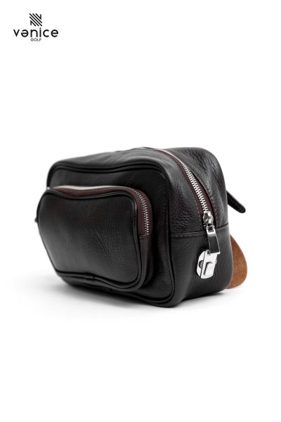 Túi Golf Cầm Tay Cluthbag 5 Ngăn Màu Nâu Da Bò Ý Khoá Số Bảo Mật TVM2418
