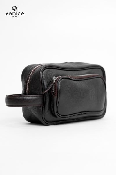Túi Golf Cầm Tay Cluthbag 5 Ngăn Màu Nâu Da Bò Ý Khoá Số Bảo Mật TVM2418