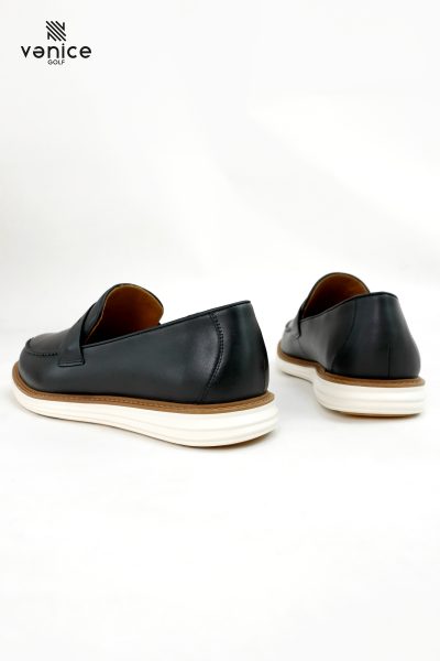 giày tây cao cấp Vanappa GDVNG07 màu nâu đen, thiết kế loafer da Nappa không dây, đế thể thao nhẹ êm dành cho nam golf thủ