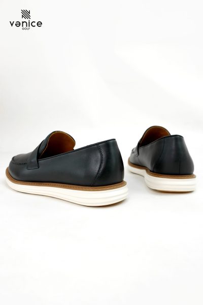 giày tây cao cấp Vanappa GDVNG07 màu nâu đen, thiết kế loafer da Nappa không dây, đế thể thao nhẹ êm dành cho nam golf thủ