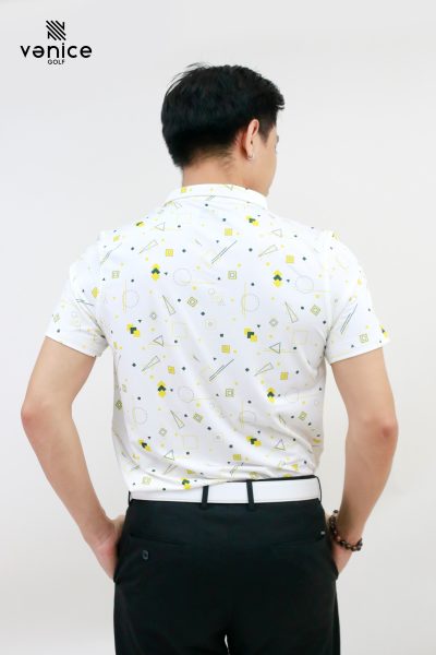 Áo Golf Nam Vanice Cool-Air Golden Matrix | Họa Tiết In Kỹ Thuật Số | AVN4018