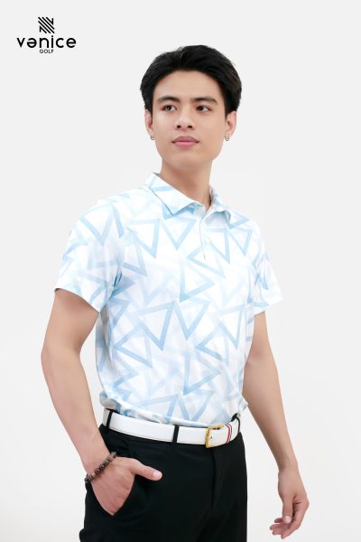 Áo Golf Nam Vanice Cool-Air Ice Prism | Họa Tiết In Kỹ Thuật Số | AVN3918