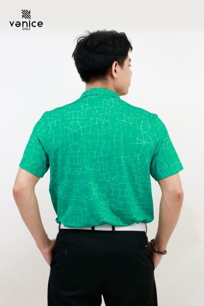 Áo Golf Nam Vanice Cool-Air Green Nexus | Họa Tiết In Kỹ Thuật Số | AVN3818