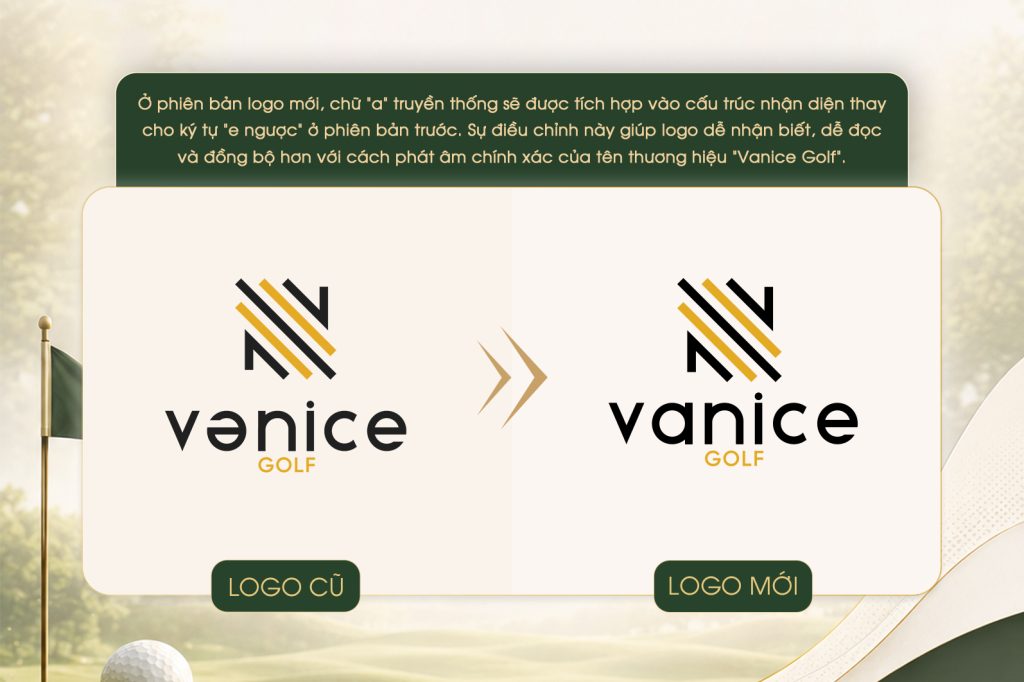 Vanice golf thay đổi logo mới